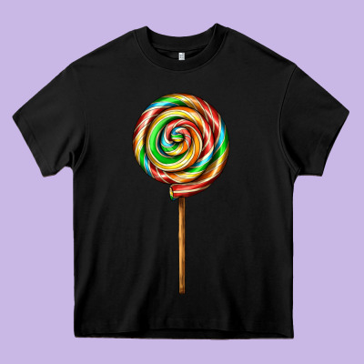 Rainbow Lollipop Heavy Core Tee Designed By Adodesignshop