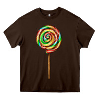 Chocolate Brown rainbow lollipop Heavy Core Tee - AdoDesignShop