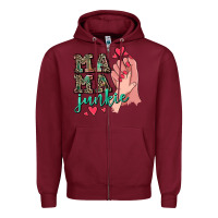 Burgundy Mama Junkie Mother's Day Zipper Hoodie - CowGirlArtShop