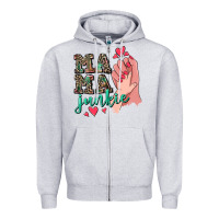 Heather Grey Mama Junkie Mother's Day Zipper Hoodie - CowGirlArtShop