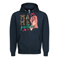 Navy Mama Junkie Mother's Day Zipper Hoodie - CowGirlArtShop