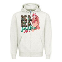 Oatmeal Heather Mama Junkie Mother's Day Zipper Hoodie - CowGirlArtShop
