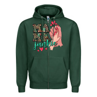Sports Green Mama Junkie Mother's Day Zipper Hoodie - CowGirlArtShop
