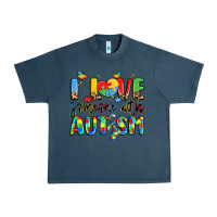 Midnight Navy i love someone with autism Urban Heavy Tee - LillyAllenDesigns