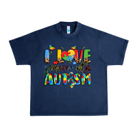 Navy i love someone with autism Urban Heavy Tee - LillyAllenDesigns