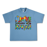 Pebble Blue i love someone with autism Urban Heavy Tee - LillyAllenDesigns