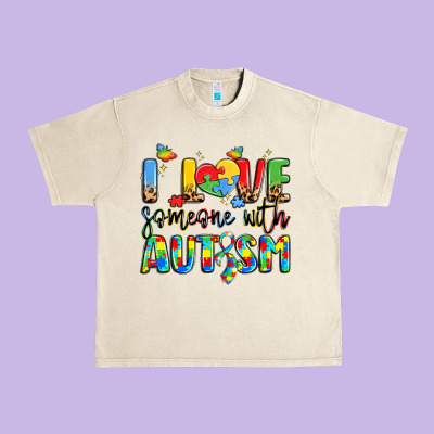 I Love Someone With Autism Urban Heavy Tee Designed By Lillyallendesigns