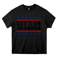 Black Let's Go Brandon American Flag Heavy Core Tee - Jasminsmagicworld