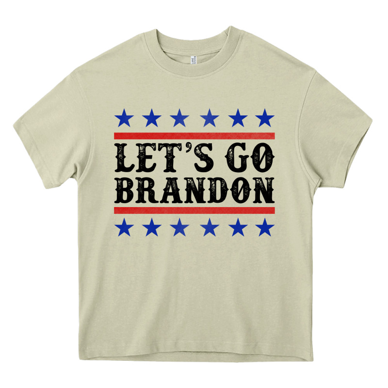 Let's Go Brandon American Flag Heavy Core Tee by Jasminsmagicworld | Teevron