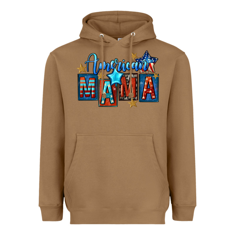 American Mama Mother's Day Heavyweight Hoodie by FaDigitalArtStudio | Teevron