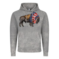 Cloud Rock american bison with indian headdress Vintage Hoodie - RanaPortraitStore