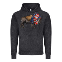 Vintage Arctic american bison with indian headdress Vintage Hoodie - RanaPortraitStore