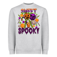Heather Grey Sweet and Spooky Heavyweight Sweatshirt - texasbilliewilder