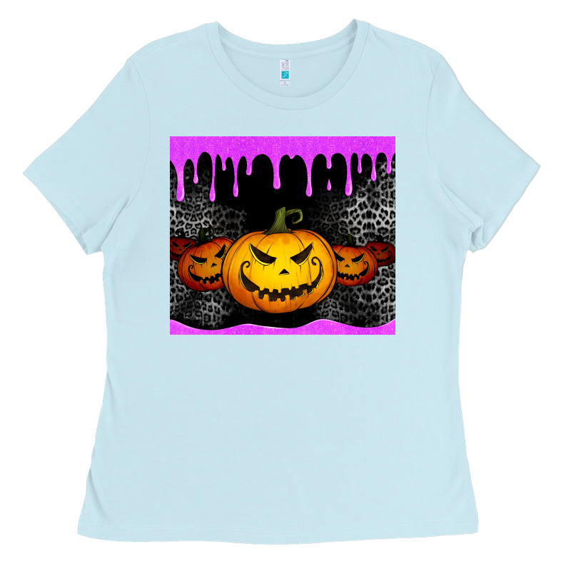 Halloween Jack O'lantern Dripping Glitter Tumbler Ladies Tee by Jasminsmagicworld | Teevron