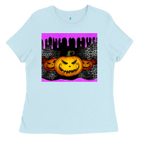 Baby Blue halloween jack o'lantern dripping glitter tumbler Ladies Tee - Jasminsmagicworld