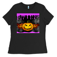 Black halloween jack o'lantern dripping glitter tumbler Ladies Tee - Jasminsmagicworld