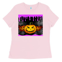 Bubblegum Pink halloween jack o'lantern dripping glitter tumbler Ladies Tee - Jasminsmagicworld
