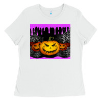 White halloween jack o'lantern dripping glitter tumbler Ladies Tee - Jasminsmagicworld