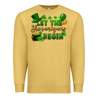 Antique Gold Let the shenanigans begin St. Patricks Day Premium Sweatshirt - FaDigitalArtStudio