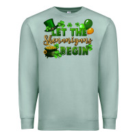 Seafoam Let the shenanigans begin St. Patricks Day Premium Sweatshirt - FaDigitalArtStudio