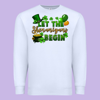 Let The Shenanigans Begin St. Patricks Day Premium Sweatshirt Designed By Fadigitalartstudio