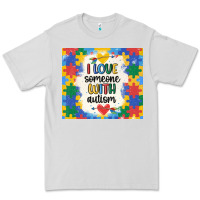 Dove Grey ı love someone with autism Premium Tee - MaliasSmallBusiness