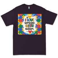 Plum ı love someone with autism Premium Tee - MaliasSmallBusiness