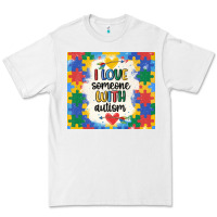 White ı love someone with autism Premium Tee - MaliasSmallBusiness