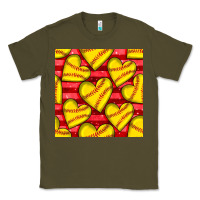 Army Green softball hearts seamless pattern Classic Tee - BundleAndBundleShop