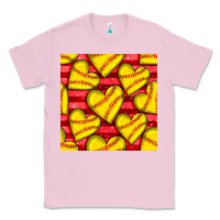 Bubblegum Pink softball hearts seamless pattern Classic Tee - BundleAndBundleShop