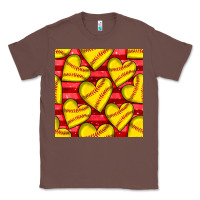 Chestnut softball hearts seamless pattern Classic Tee - BundleAndBundleShop