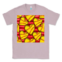 Lilac softball hearts seamless pattern Classic Tee - BundleAndBundleShop