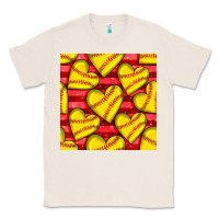 Natural softball hearts seamless pattern Classic Tee - BundleAndBundleShop