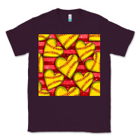 Plum softball hearts seamless pattern Classic Tee - BundleAndBundleShop