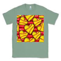 Sage softball hearts seamless pattern Classic Tee - BundleAndBundleShop
