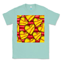 Seafoam softball hearts seamless pattern Classic Tee - BundleAndBundleShop