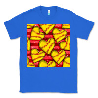 True Royal softball hearts seamless pattern Classic Tee - BundleAndBundleShop