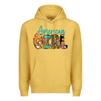 Antique Gold American Girl, western Cowhide Premium Hoodie - CowCowDesign