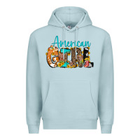 Blue Mist American Girl, western Cowhide Premium Hoodie - CowCowDesign