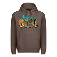 Coffee American Girl, western Cowhide Premium Hoodie - CowCowDesign