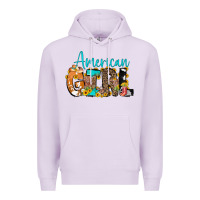 Lilac American Girl, western Cowhide Premium Hoodie - CowCowDesign