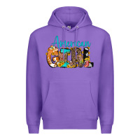 Purple American Girl, western Cowhide Premium Hoodie - CowCowDesign