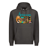Smoke American Girl, western Cowhide Premium Hoodie - CowCowDesign
