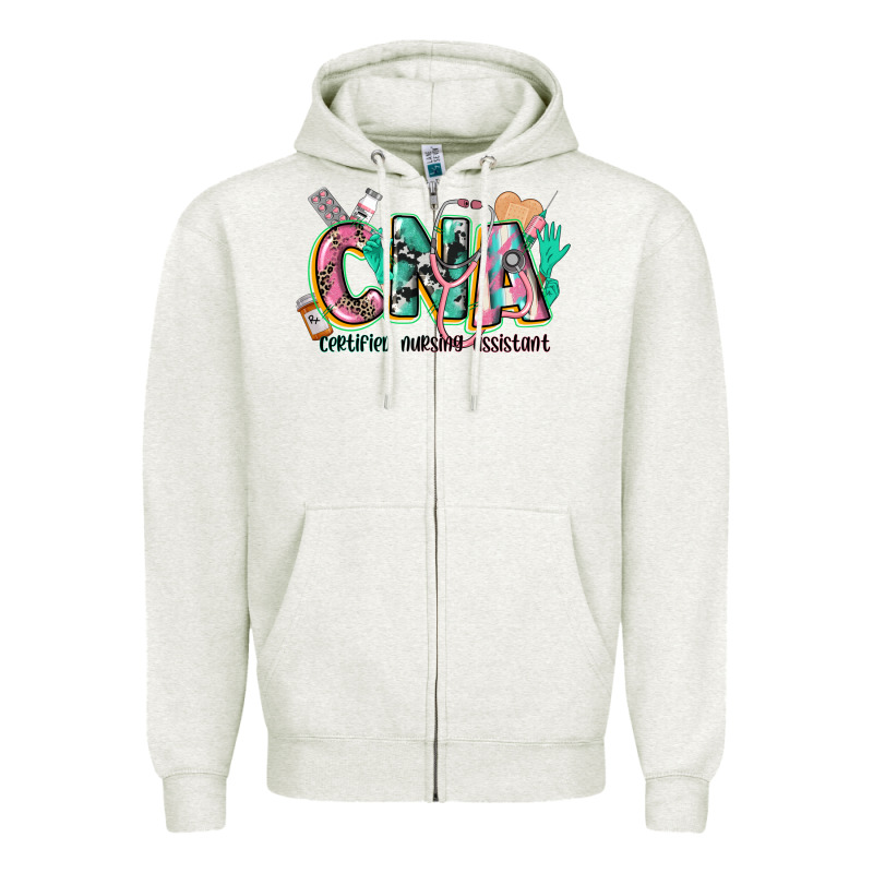 Certified Nursing Assistant Zipper Hoodie by CowGirlArtShop | Teevron