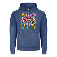 Vintage Denim Easter Day Rainbow Vintage Hoodie - BundleAndBundleShop