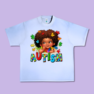 Autism Afro Girl Urban Heavy Tee Designed By Lillyallendesigns