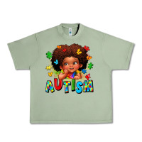 Oil Green autism afro girl Urban Heavy Tee - LillyAllenDesigns