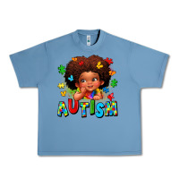Pebble Blue autism afro girl Urban Heavy Tee - LillyAllenDesigns
