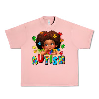 Salmon autism afro girl Urban Heavy Tee - LillyAllenDesigns