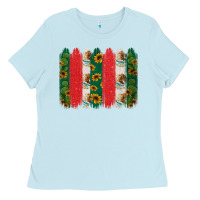 Baby Blue mexican flag brushstroke Ladies Tee - Jasminsmagicworld